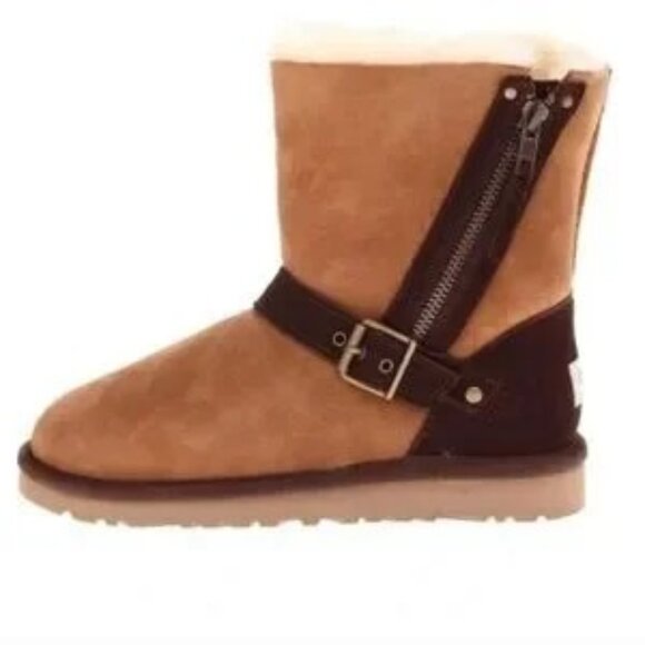 UGG Australia Women's BLAISE Sheepskin Brown Chestnut Winter Snow Boots Sz 6 - Picture 1 of 9